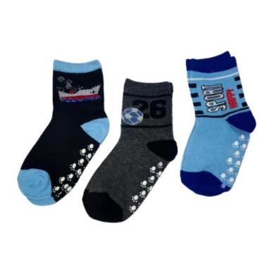 Imagem de Kit 6 Pares Meia Infantil 6 A 8 Anos Menino Antiderrapante - Original 