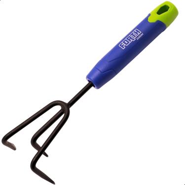 Imagem de Sacho Ancinho de 3 Pontas Forth Jardim – Ideal para Afofar a Terra, Remover Ervas Daninhas e Preparar Canteiros - Pintura Eletrostática, Cabo Ergonômico e Aço Carbono Resistente