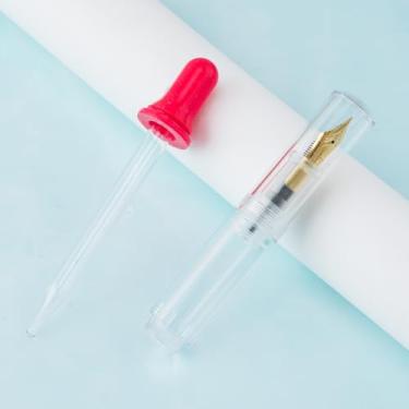 Imagem de erofa Majohn Wancai Mini Caneta-tinteiro com ponta EF, resina transparente, tamanho bolso para viagem, curta