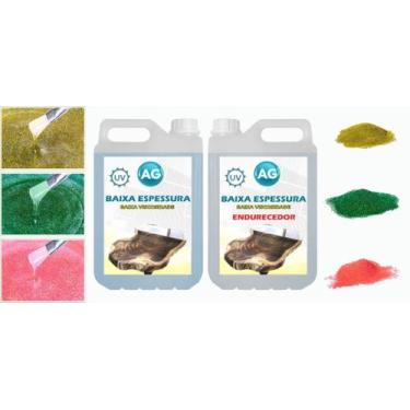Imagem de Resina Baixa Espessura 5KG + 3 Glitters - Resinas ag