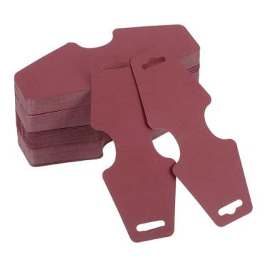 Imagem de PATIKIL Cartões de exibição de colar e pulseira, 200 peças, porta-cartões em branco, embalagem de joias para pendurar colares, gargantilhas, brincos, acessórios de faixa de cabelo (vermelho escuro, 12