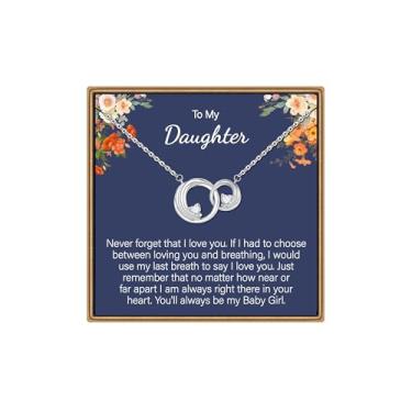 Imagem de IEFLIFE Colar de presente para mulheres – Colar de círculo entrelaçado banhado a ouro branco 14K para mãe e filha, 2 colares circulares presentes para mulheres, irmãs amigas, presente de aniversário