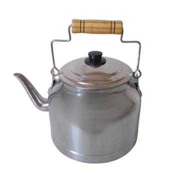 Imagem de Chaleira Pequena 18cm 2,1 Lts Com Alça Madeira - Shopmy