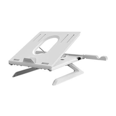 Imagem de Generic Suporte ergonômico para computador, dobrável, portátil, com suporte para telefone, profissional, estável, para mesa, laptop, Branco
