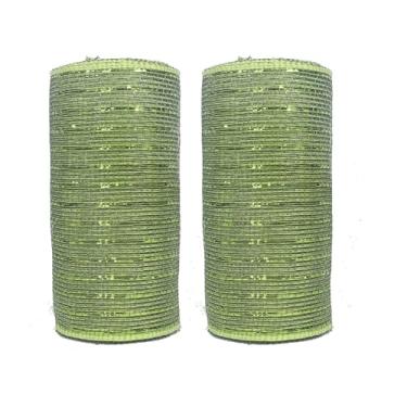 Imagem de JStnana 2 rolos de fita de malha verde militar para artesanato de grinaldas, 15,2 cm x 7,6 m por rolo, rolos de malha decorativa, tecido de malha decorativa para árvore de Natal, guirlanda, cesta