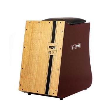 Imagem de Cajon FSA Instrumento de Percussão Profissional Feito à Mão - Graves Profundos, Som de Caixa Nítido, Madeira Brasileira, Design Ergonômico de Inclinação LITE GB LTG-02 VINHO WN
