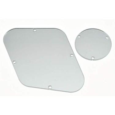 Imagem de Dopro Placa de interruptor de controle traseiro LP Capa de cavidade para espelho prateado Epi Les Paul