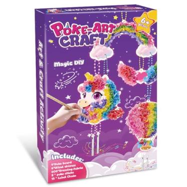 Imagem de CACRTY Diversão sem bagunça para crianças – Kit de artesanato brilhante para decoração de sonhos de unicórnio, sem cola, para crianças de 4 a 9 anos