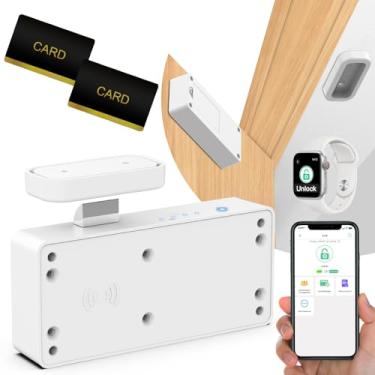 Imagem de Eseesmart Fechadura de armário inteligente, fechaduras de gaveta eletrônicas sem chave RFID ocultas com Bluetooth, fechaduras de segurança para bebês para armário de bebidas para armário de bebidas e