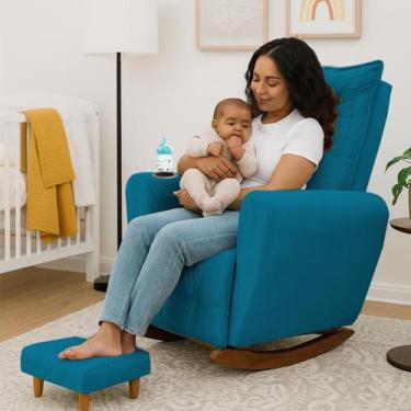 Imagem de Poltrona Cadeira de Amamentação Balanço e Puff Ternura - Moveis Aguias