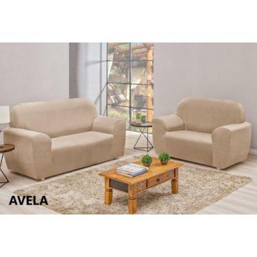 Imagem de Jogo de Capa de Sofa 2 e 3 Lugares Coladinha s/ elasticos Malha Gel - 