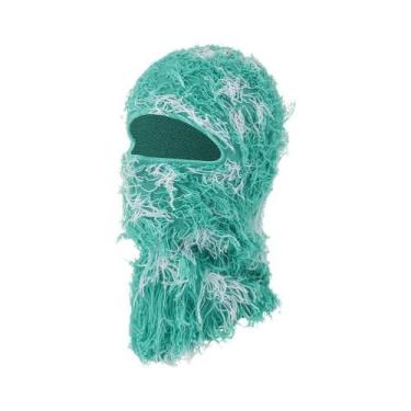 Imagem de Gorro De Malha Com Máscara De Esqui Camuflada Quente À Prova De Vento 