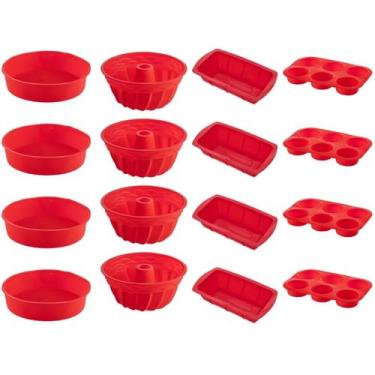 Imagem de 4 Jogo Formas Sortida Redonda Espiral Pães Cupcake Silicone - QUALITY 