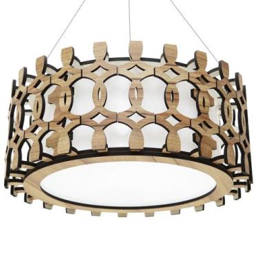Imagem de Lustre Decorativo Madeira Pendente Encantadas 45Cm - Luminária Ilumina