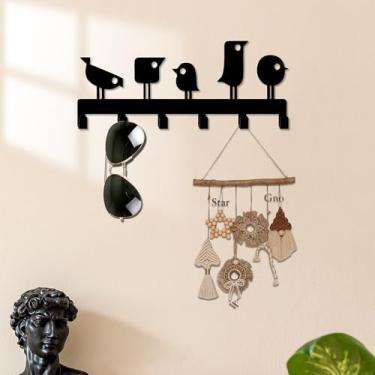 Imagem de Xedatric Ganchos decorativos de parede com arte de parede de pássaros – Ganchos de casaco elegantes para entrada, corredor e armário – decoração de casa multiuso, presente perfeito para família e