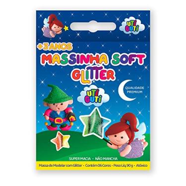 Imagem de UTIGUTI Massinha Soft Glitter, Massa para Modelar Colorida em Estojo, Glitter, 6 Cores