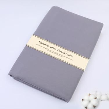 Imagem de Tecido de algodão Tecido de popelina de algodão natural da The Yard 100% algodão, 150 cm de largura Material de tecido bordado macio para acolchoamento, costura, artesanato, encadernação, suporte e