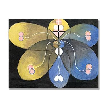 Imagem de NHLDZYH Pôster Hilma Af Klint, (Evolução, nº 09), reproduções de pinturas famosas, imagem de arte abstrata para sala de estar quarto decoração de casa. Somente tela de 70 x 90 cm - 27,6 x 35,4 pol