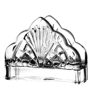 Imagem de Suporte de guardanapo de vidro Suporte de toalha de papel transparente espesso para restaurantes casas elegante quadrado dispensador de lenços de mesa rack de guardanapo (estilo 2)