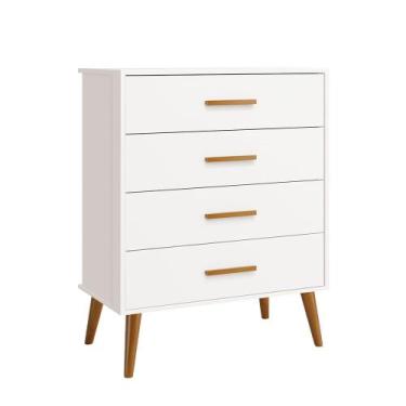 Imagem de Cômoda Isis 4 Gavetas  Branco Fosco - Abra Casa