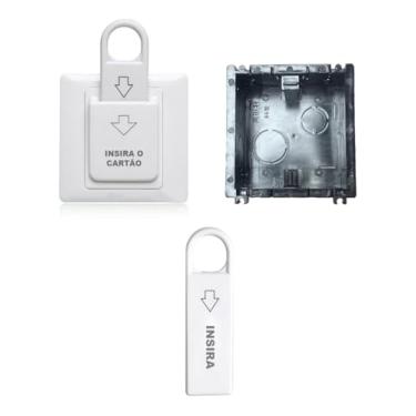 Imagem de Economizador de Energia com Cartão Magnético, Branco, Economia de Energia, 40A, Quadrado, Para Hotéis, 2 Cartões + 1 Caixa Parede Kit Combo