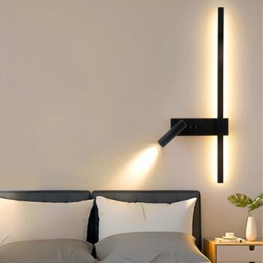 Imagem de Lâmpadas de parede LED com interruptor Lâmpada de leitura de parede giratória ajustável Lâmpada de parede de alumínio moderna Lâmpada de parede de cabeceira holofote Iluminação de parede interna Sala