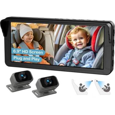 Imagem de Câmera Dupla de Carro Fodkh para Bebês - Visão Noturna HD 6,9" - Para 