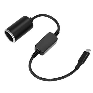 Imagem de WYMECT Adaptador USB C para 12V, adaptador USB C para isqueiro de 12 V, tipo C macho para tomada de isqueiro de 12 V, para banco de energia Dash Cam Power Bank GPS tiras de luz LED para carro, 1