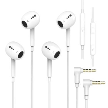 Imagem de BLXSounds Pacote com 2 fones de ouvido intra-auriculares com fio, fones de ouvido de 3,5 mm com microfone e controle remoto, 【Chamadas claras】 Fone de ouvido de redução Nosie