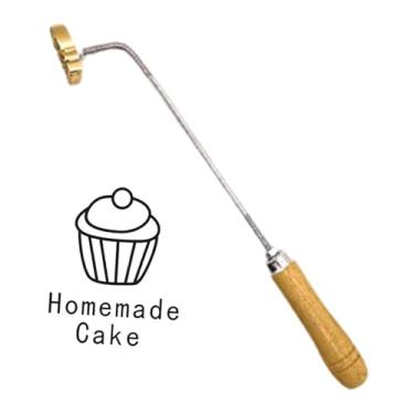 Imagem de Generic Ferro de marcar para ferramenta de cozimento de, cabo de madeira, resistente à ferrugem, carimbo de queima para acessórios de pastelaria e, Bolo Caseiro