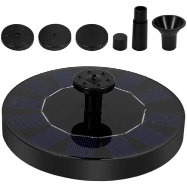 Imagem de ZFLYCANP Fonte solar externa, fonte de banho de pássaros movida a energia solar com 6 bicos, fontes flutuantes movidas a energia solar para piscina de jardim e lagoa (13 cm)