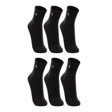 Imagem de Lupo Meia 3248 Kit 6 Pares Algodão Cano Médio, Preto, 41-44