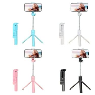 Imagem de Bastão Pau de Selfie Tripé Retrátil com Luz LED e Controle Bluetooth – Suporte Estável para Celular, Foto e Vídeo(Cor aleatória)