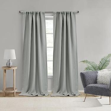 Imagem de Painel de cortina de cabeça dupla escurecimento de ambiente 132 x 241 cm prata