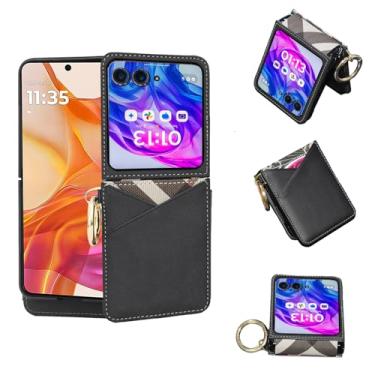 Imagem de Asuwish Capa de telefone para Motorola Razr 50 Ultra/Moto Razr Plus 2024+ capa carteira com anel alça transversal cordão suporte para cartão de crédito slot celular Moto Razr 50 Ultra 5G feminino