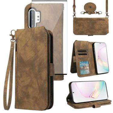 Imagem de Asuwish Capa de celular para Samsung Galaxy Note 10 Plus Note10+ 5G carteira celular com protetor de tela de vidro temperado alça flip porta-cartão de crédito Note10 + Notas 10+ Ten Not S10 10Plus