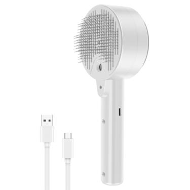 Imagem de Escova para queda de animais de estimação, remove pelos voadores estáticos, escova de spray de gatos para queda, escova de cabelo voador para animais de estimação, escova a vapor para gatos com vapor