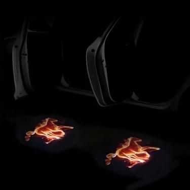 Imagem de Projetor de luz de porta de carro 2 peças, luzes de sombra de boas-vindas de LED universais para carros/SUVs/caminhões, luzes de entrada de passo de fácil instalação, acessórios duráveis para portas