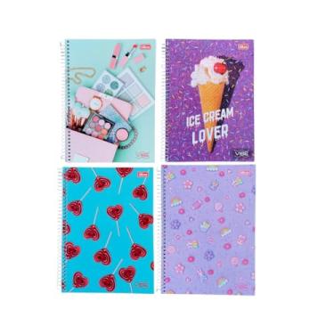 Imagem de Kit com 2 Cadernos de 20 Matéria, Tilibra, Capa Dura, Vibe Feminino, 320 Folhas, Capas Sortidas