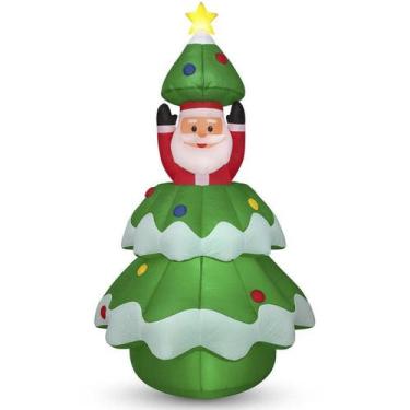 Imagem de Arvore de Natal Papai noel Sobe Desce Led Natalino Enfeite Decoraçao C