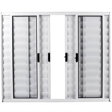 Imagem de Veneziana De Alumínio Branca 6 Folhas 100x120cm Sem Grade - Facce Veneziana Aluminio 6f 100x120 Sem Grade Branco