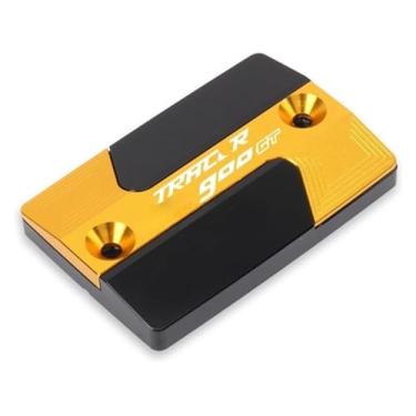 Imagem de Tampa do tanque de fluido do reservatório de freio dianteiro CNC para motocicletas compatível com Y&AMAHA MT-09 Tracer 900GT MT-07 Tracer 700GT MT07 MT09 (ouro-Tracer 900GT)