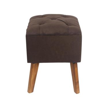 Imagem de Puff Carré Poptem Quadrado Capitonê Marrom