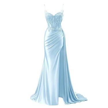 Imagem de Vestido de baile RUMUGUYA, elegantes apliques de renda, cetim, sereia,