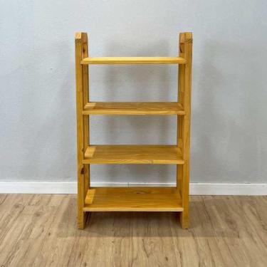 Imagem de Aparador de Madeira Pinus Linea de 4 Prateleiras Slim Nozes - ArtFacto