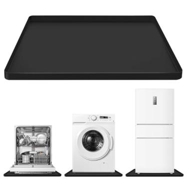 Imagem de XHIKOWAT Panela de silicone para máquina de lavar roupa 68,5 x 68,5 cm - Bandeja de drenagem para lava-louças com borda elevada, bandeja de lavadora para proteção do piso, bandeja coletora de ar