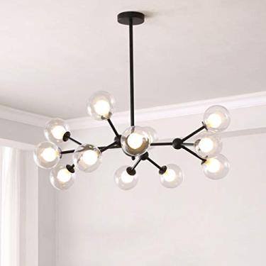 Imagem de Lustre Sputnik moderno, luminária de teto com design criativo, lustre molecular G9 Magic Bean, luz nórdica de bolha de vidro durante a luz, lâmpada suspensa LED de decoração interna para sal