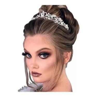 Imagem de Coroa Tiara Prata Noiva Strass Debutante Barata - Geral