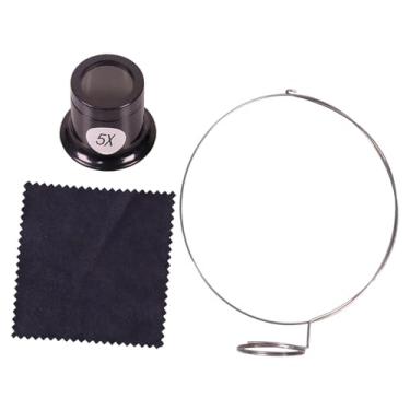 Imagem de simhoa Lupa de joalheiro Lupa Lupas Lente de aumento Preta profissional Reparo de relógios para joalheiros Relojoeiros, 5x