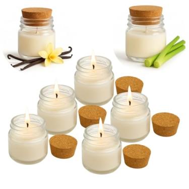 Imagem de Kit de Velas Aromáticas Naturais Lembrancinha Para Presente Pote de Vidro 12 Horas de Duração (Quantidade: 12, Jasmim)